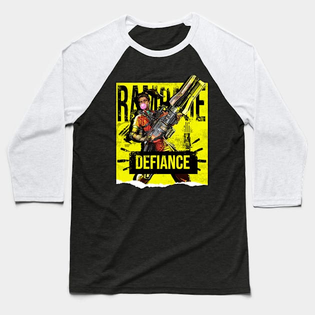 Apex Legends Rampage Defiance Baseball T-Shirt by LucioDarkTees